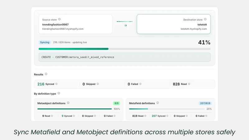 Metora: Metafield Sync