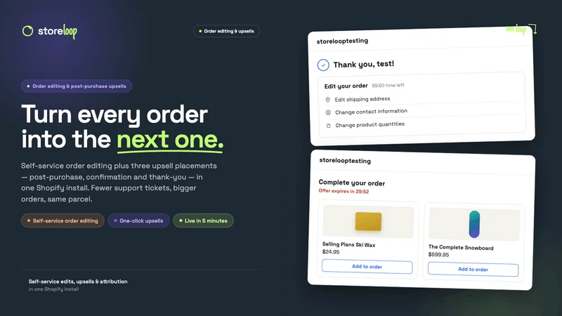 Storeloop: Order Editing