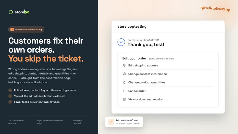 Storeloop: Order Editing