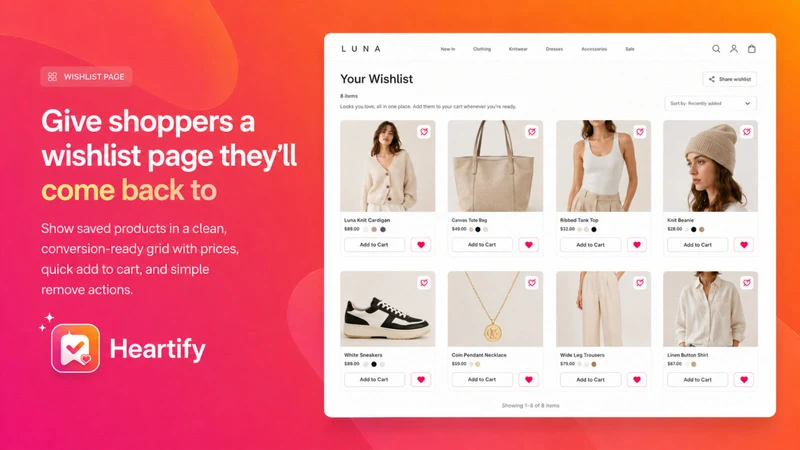 Heartify: Wishlist & Favorites
