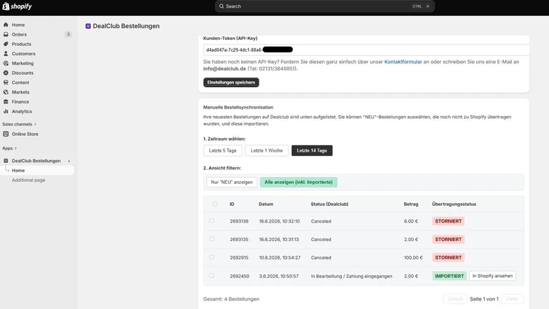 DealClub Orders