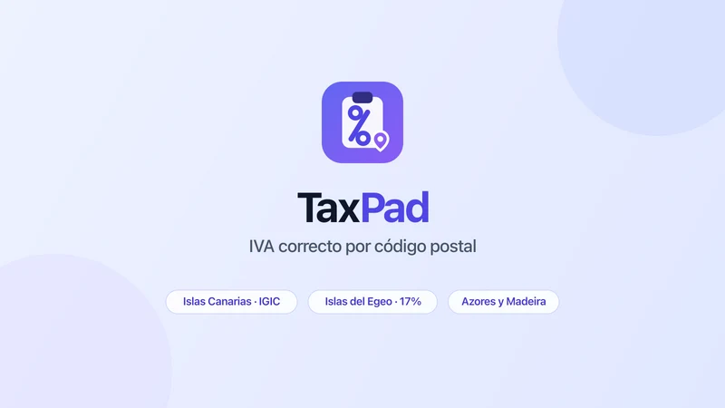 TaxPad ‑ VAT by Postal Code