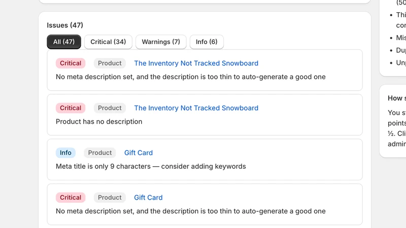 StoreScore SEO Audit