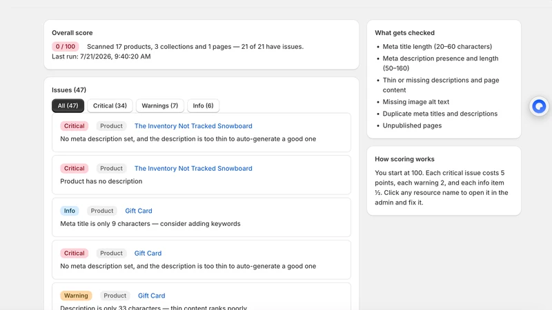 StoreScore SEO Audit