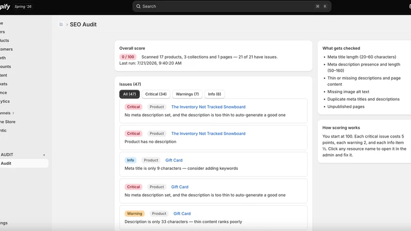 StoreScore SEO Audit