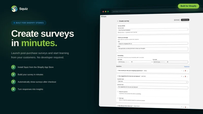 Squiz Post Purchase Survey