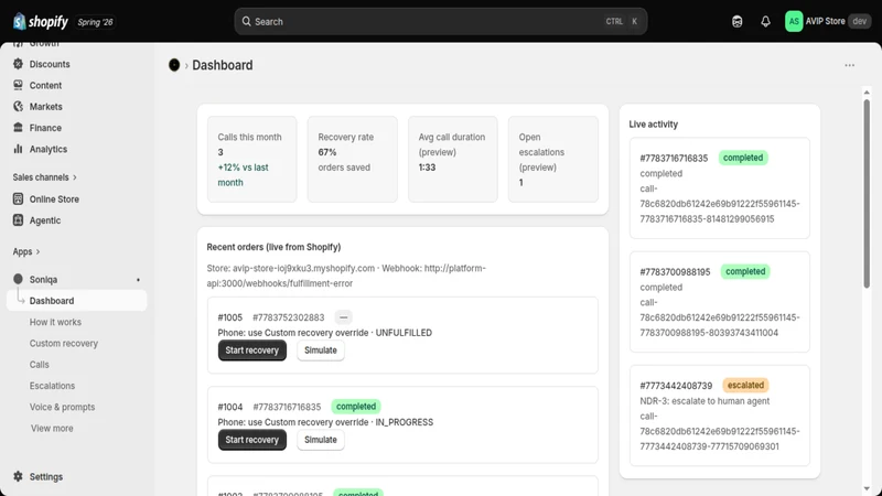 SoniQA ‑ AI RTO Recovery agent