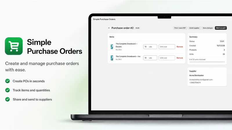 Simple Purchase Orders