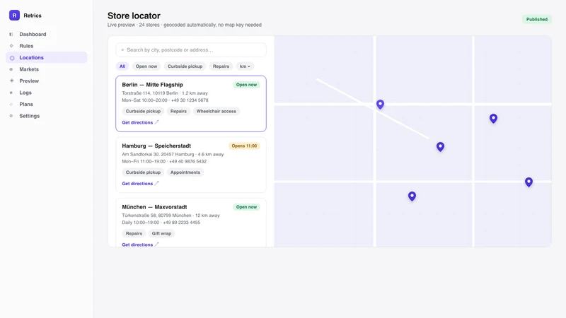 Retrics Geo Redirect & Locator