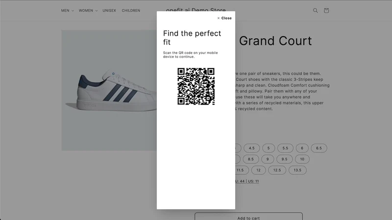onefit.ai ‑ shoe size finder