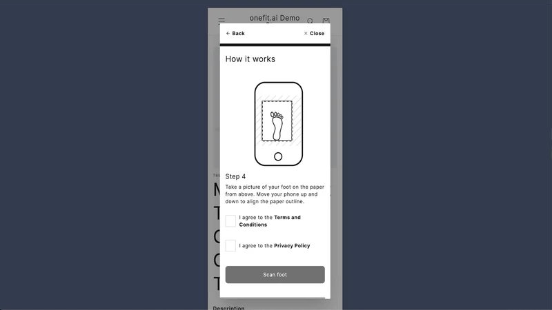 onefit.ai ‑ shoe size finder