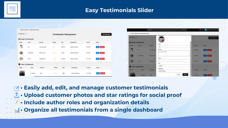 Easy Customer Testimonials