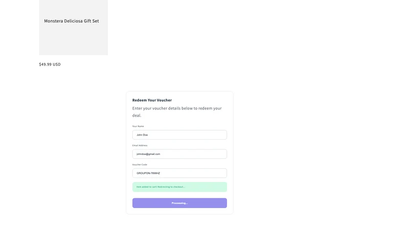 Dealstub ‑ Voucher Redemption