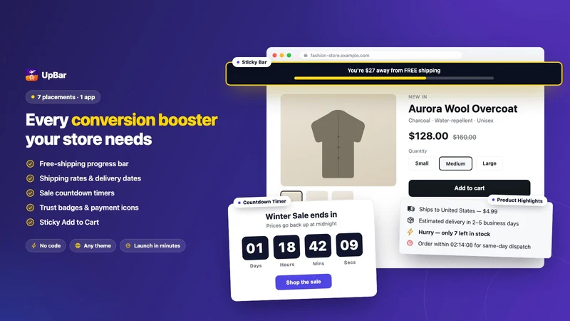 UpBar: Free Shipping Bar Goal