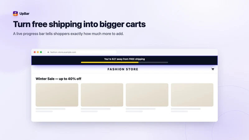 UpBar: Free Shipping Bar Goal