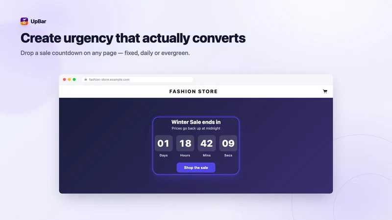UpBar: Free Shipping Bar Goal