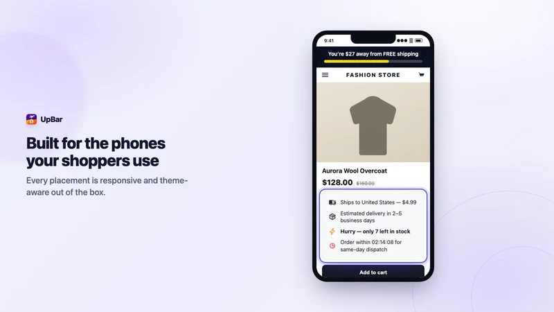 UpBar: Free Shipping Bar Goal