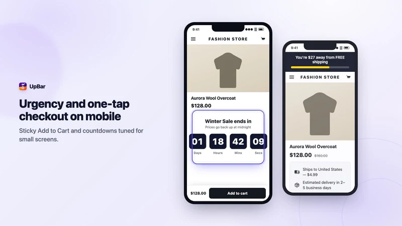 UpBar: Free Shipping Bar Goal