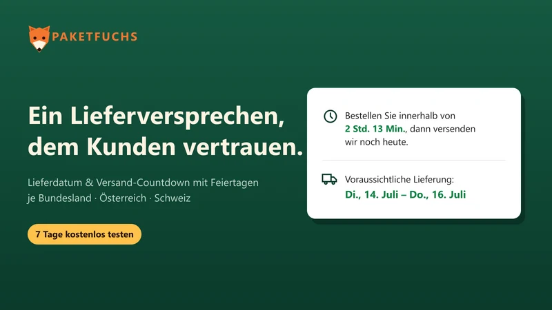Paketfuchs: Lieferzeit Plus