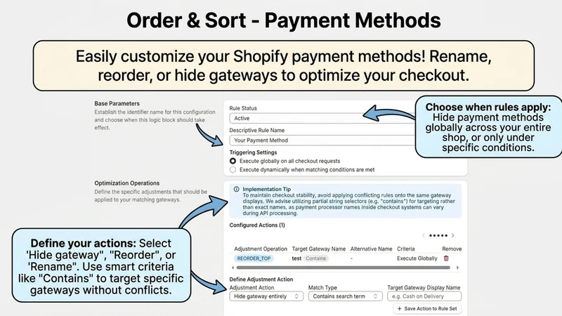PayWizard ‑ Sort Hide Rename