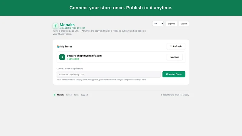 Menaks AI Landing Page Builder