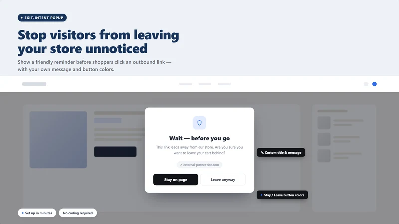 Leaving Notice Popup for Links