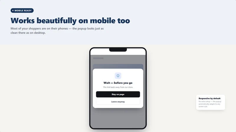 Leaving Notice Popup for Links