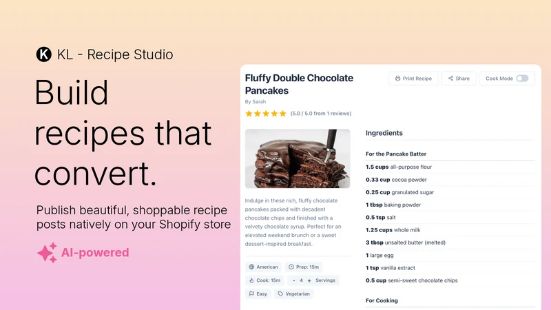 KL ‑ Recipe Studio