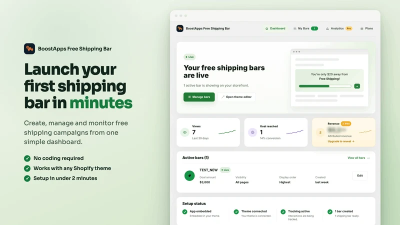 BoostApps Free Shipping Bar