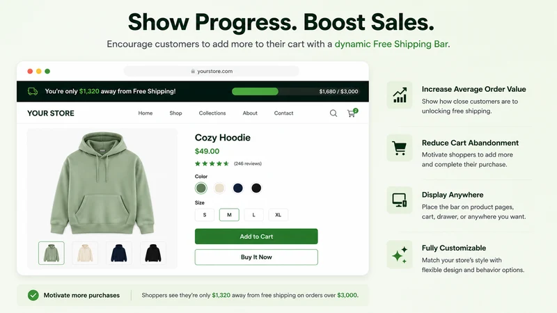 BoostApps Free Shipping Bar