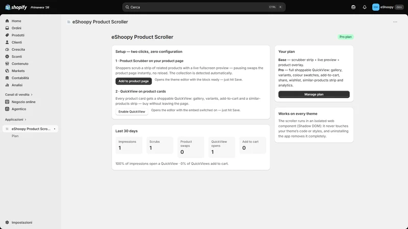 eShoopy Product Scroller
