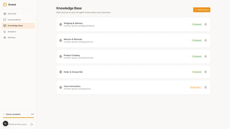 Ernest: AI Chatbot & Helpdesk