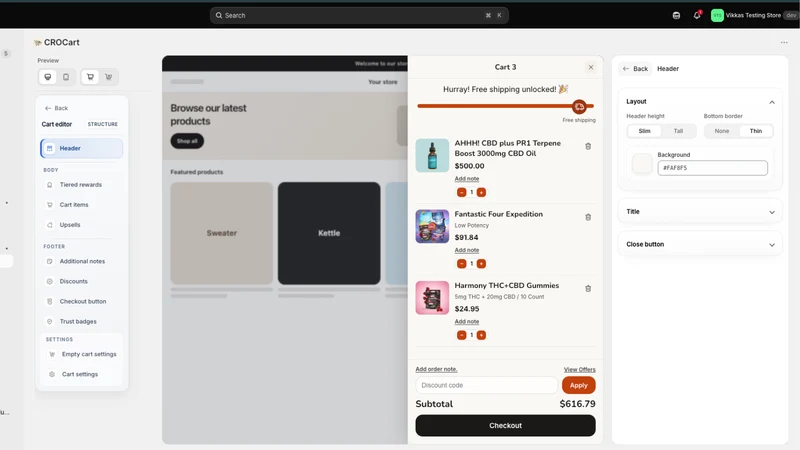 CRO Cart & Upsells