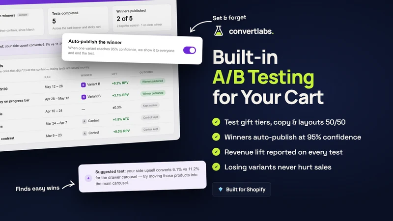 ConvertLabs Cart Drawer Upsell
