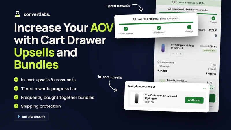 ConvertLabs Cart Drawer Upsell