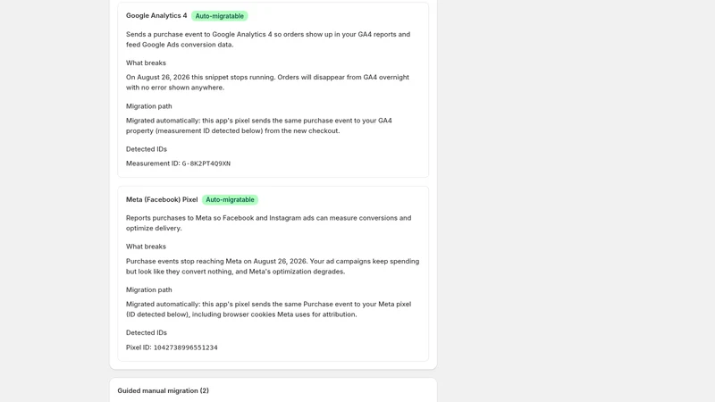 Tryful Checkout Pixel Migrator