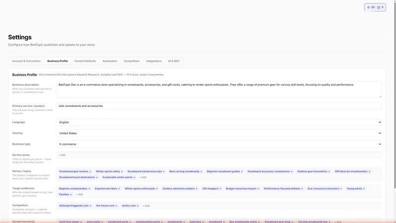 BeeTopic: AI SEO & GEO