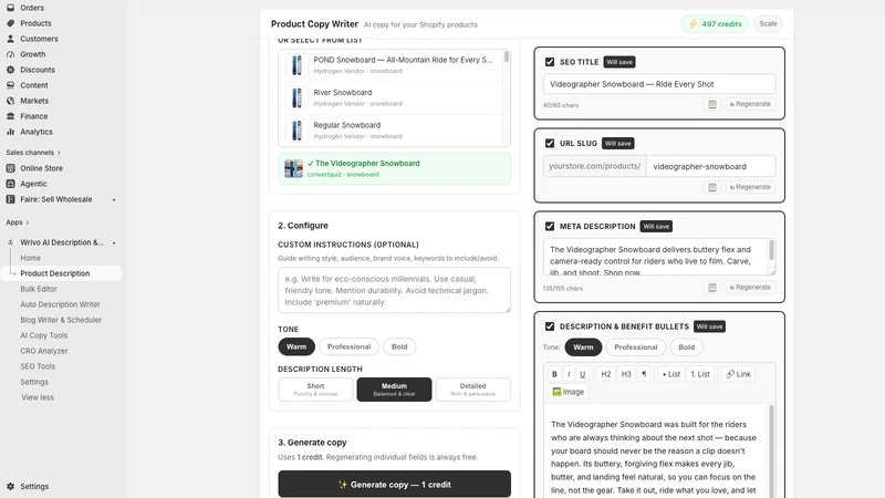 Wrivo: AI Product Description