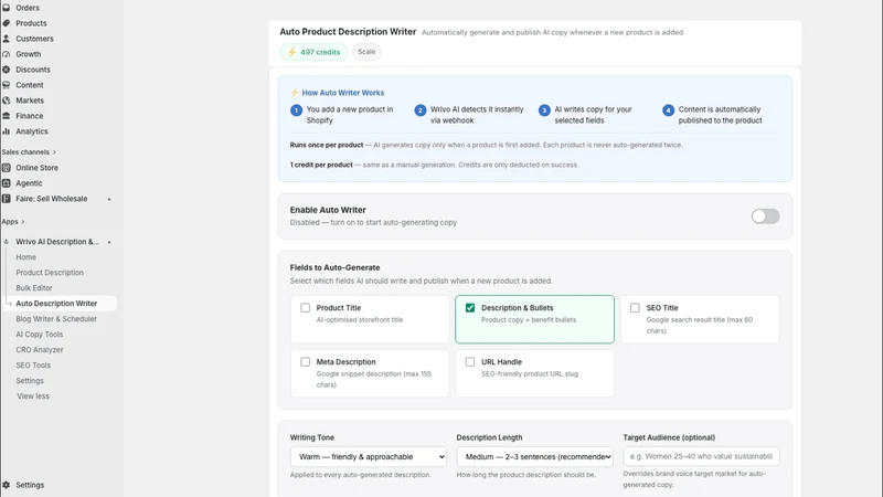 Wrivo: AI Product Description