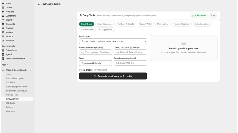 Wrivo: AI Product Description