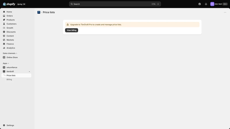 TierDraft: Wholesale Pricing