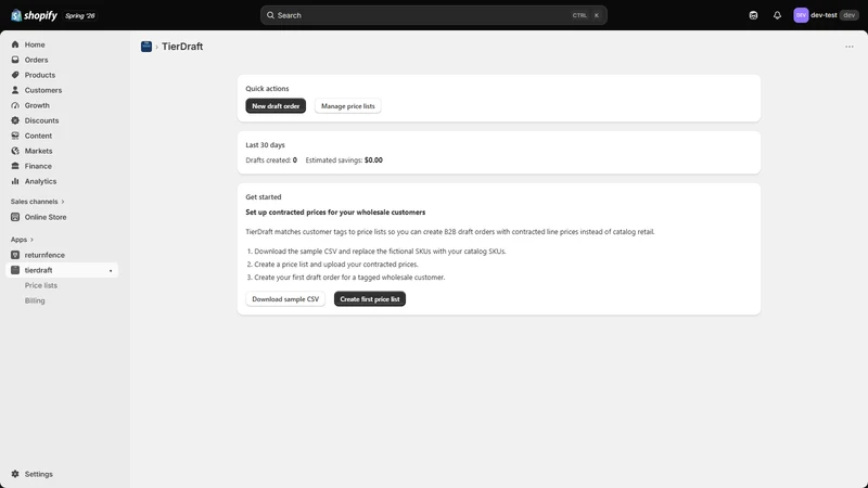 TierDraft: Wholesale Pricing