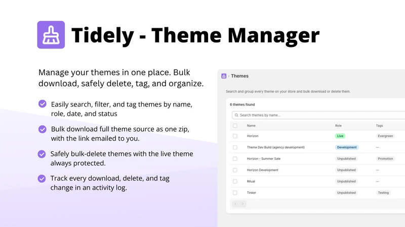 Tidely ‑ Theme Bulk Manager