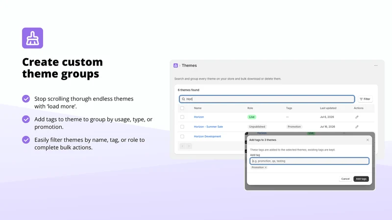 Tidely ‑ Theme Bulk Manager