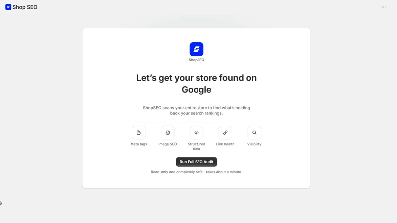 ShopSEO: SEO Audit & Schema