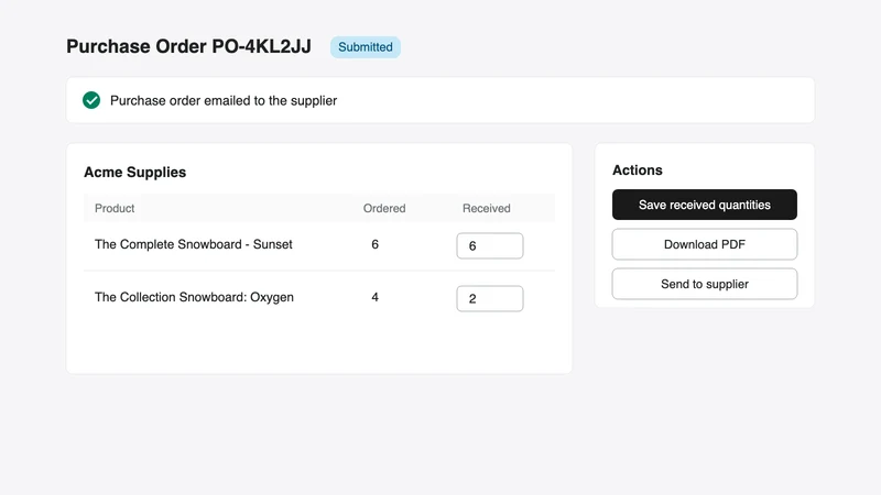 Replenly ‑ Purchase Orders