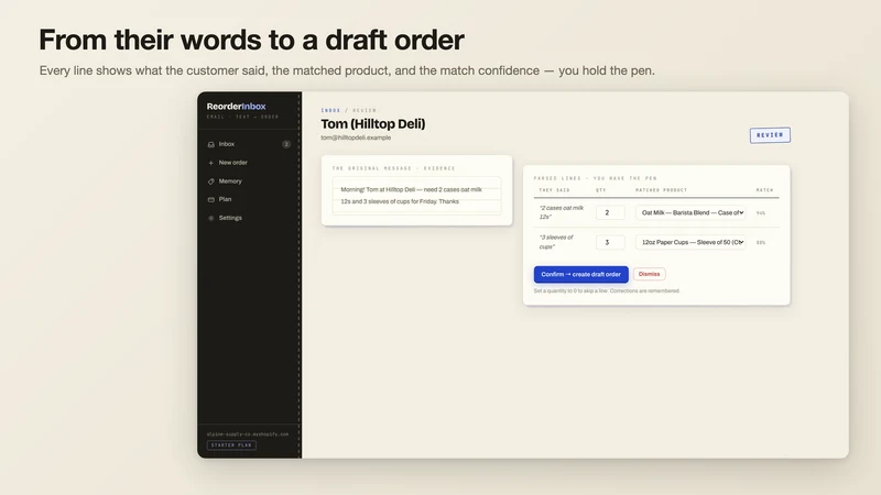 ReorderInbox: Email to Order
