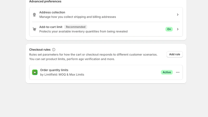 LimitField: MOQ & Max limits