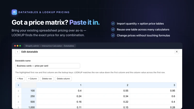 Interactive Price Calculator