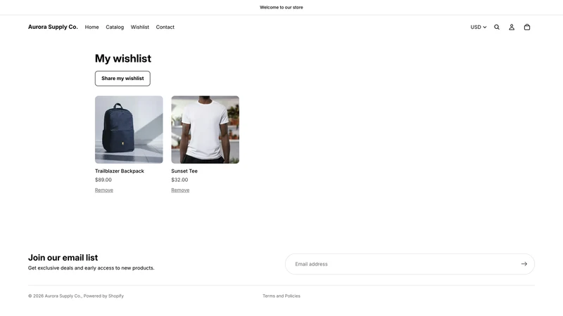 Instant Wishlist
